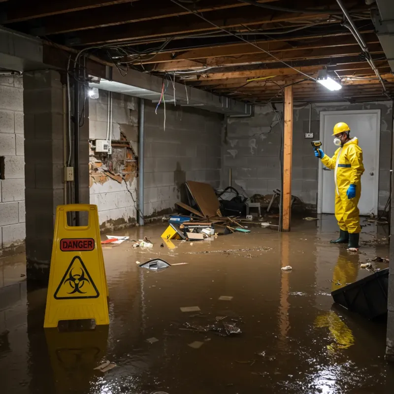 Flooded Basement Electrical Hazard in Sussex, WI Property